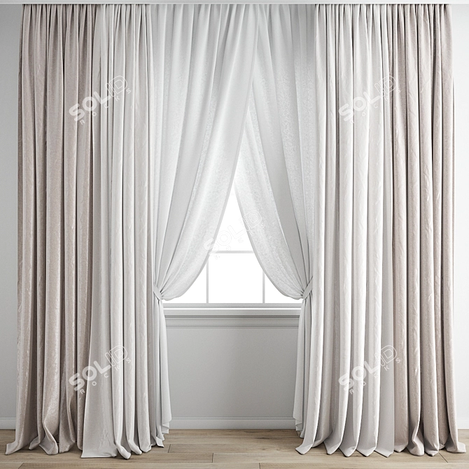 Polygonal Curtain Model Set 3D model image 4