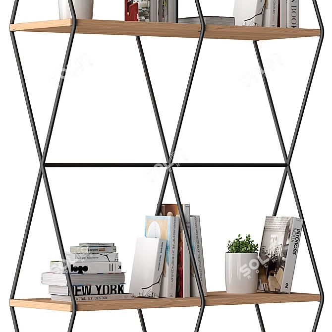 Space-Saving Storage Divider Rack 3D model image 3