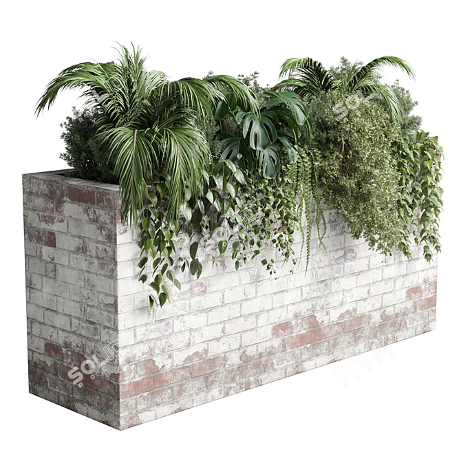 Brick Box Plants on Stand 3D model image 1