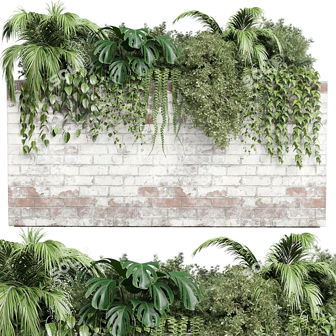 Brick Box Plants on Stand 3D model image 2