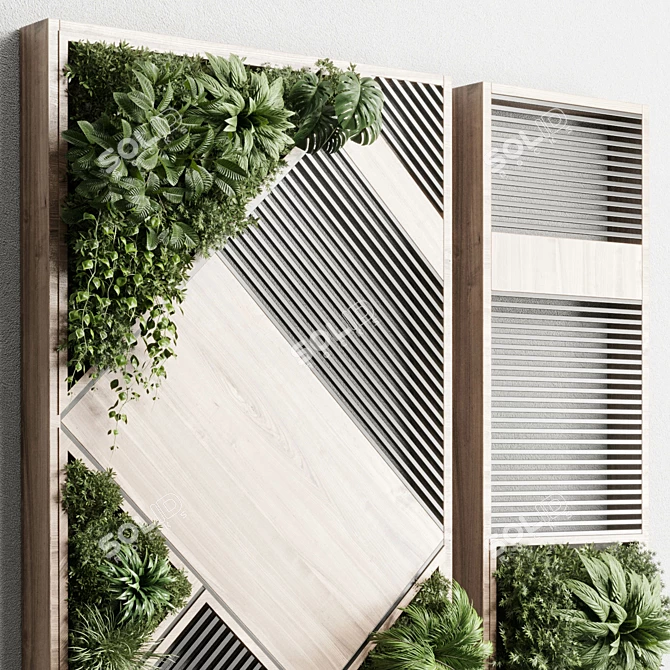 Wooden Frame Vertical Garden Box 3D model image 4