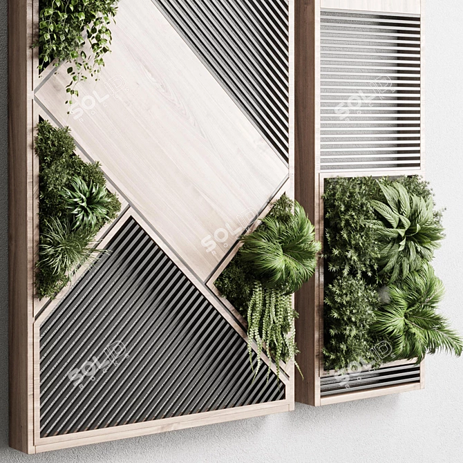 Wooden Frame Vertical Garden Box 3D model image 5