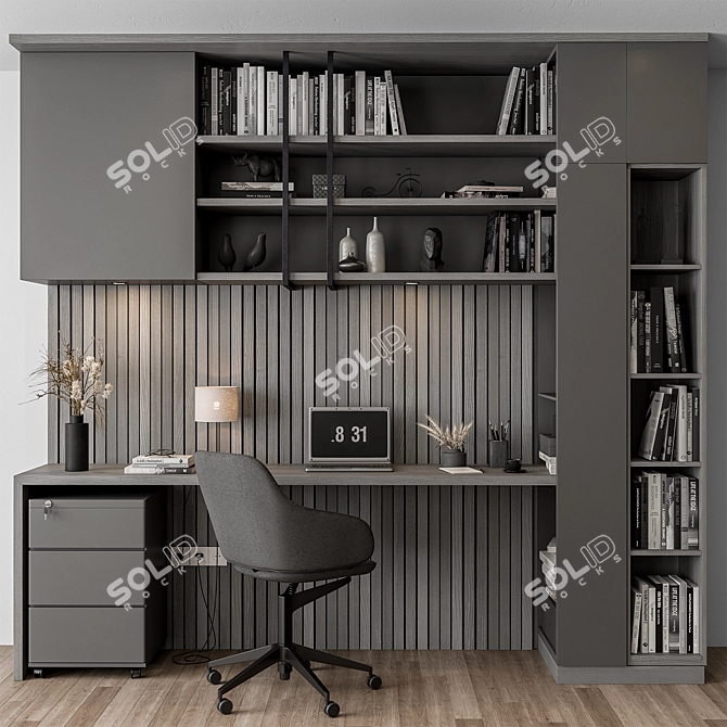 Modern Office Furniture Set 3D model image 1