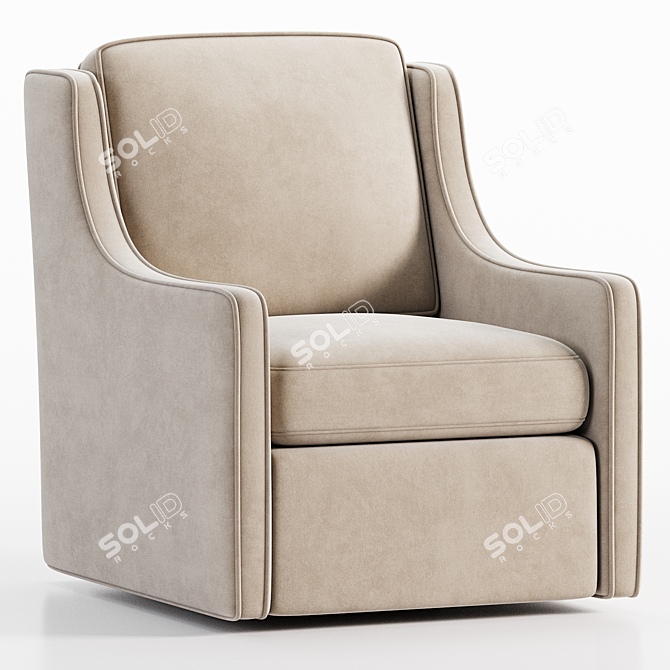 Brooksville Swivel Armchair 3D Model 3D model image 1