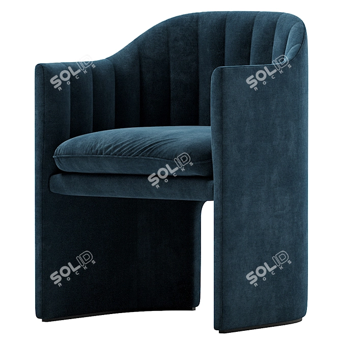 Sleek Modern Dining Chair Set 3D model image 1