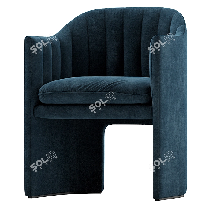 Sleek Modern Dining Chair Set 3D model image 5