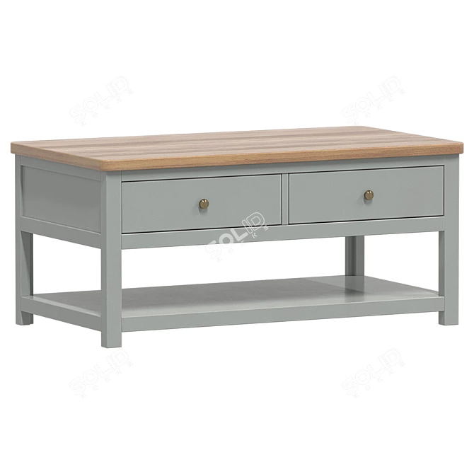 Elegant Blue Ash Wood Table 3D model image 4