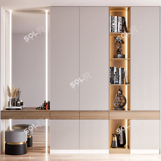 Elegant Hallway Coat Stand 3D model image 1