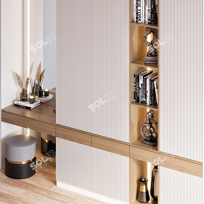 Elegant Hallway Coat Stand 3D model image 2