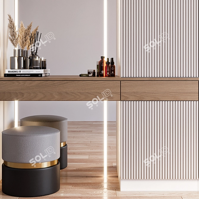 Elegant Hallway Coat Stand 3D model image 3