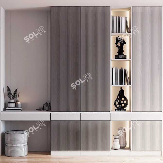 Elegant Hallway Coat Stand 3D model image 6