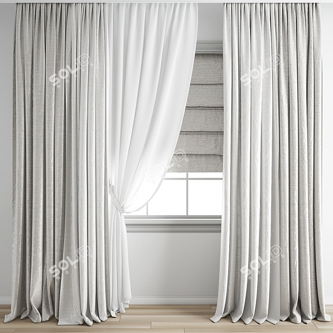 Poly Curtain Model Bundle 3D model image 1