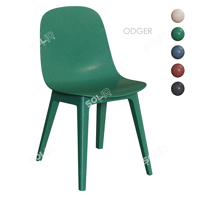 ODGER Chair Multicolor Beige Blue 3D model image 4