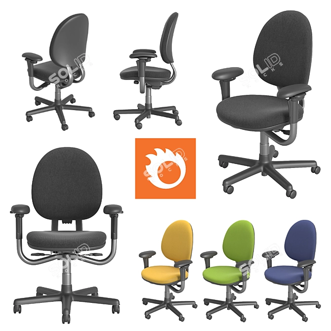 Steelcase Criterion Mesh Task Chair 3D model image 1