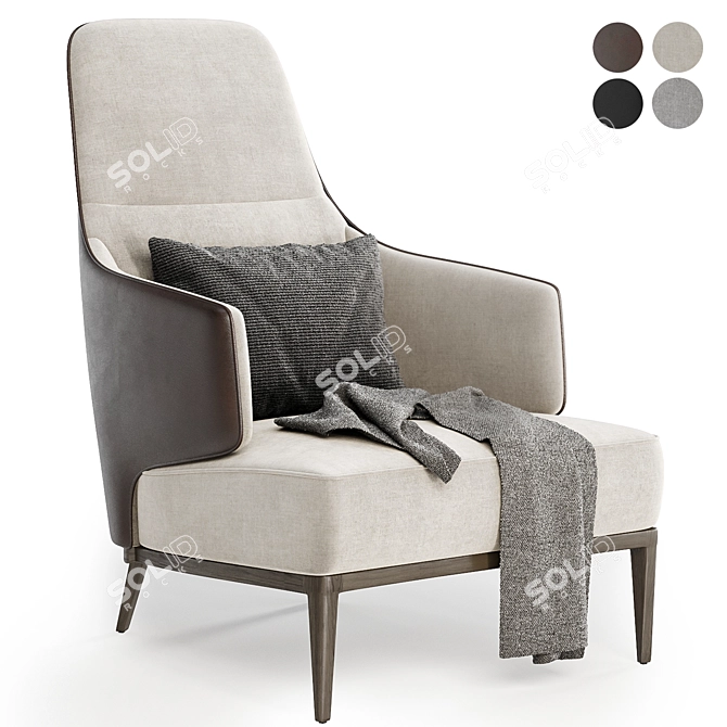 Elegant AMANDA BERGERE Armchair 3D model image 1