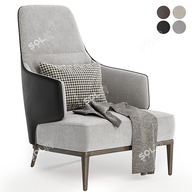 Elegant AMANDA BERGERE Armchair 3D model image 2