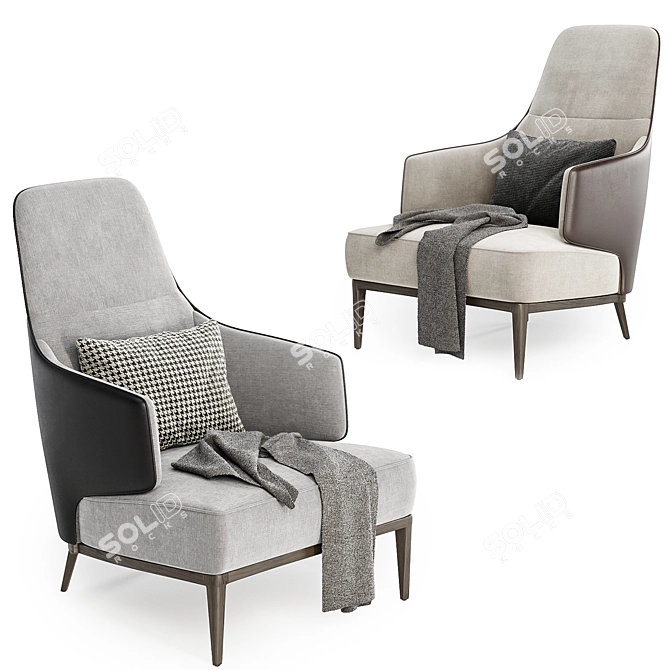 Elegant AMANDA BERGERE Armchair 3D model image 3
