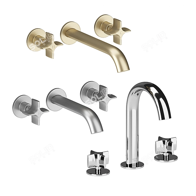 Luxury Bathroom Faucet Set: Roca Armani 3D model image 7