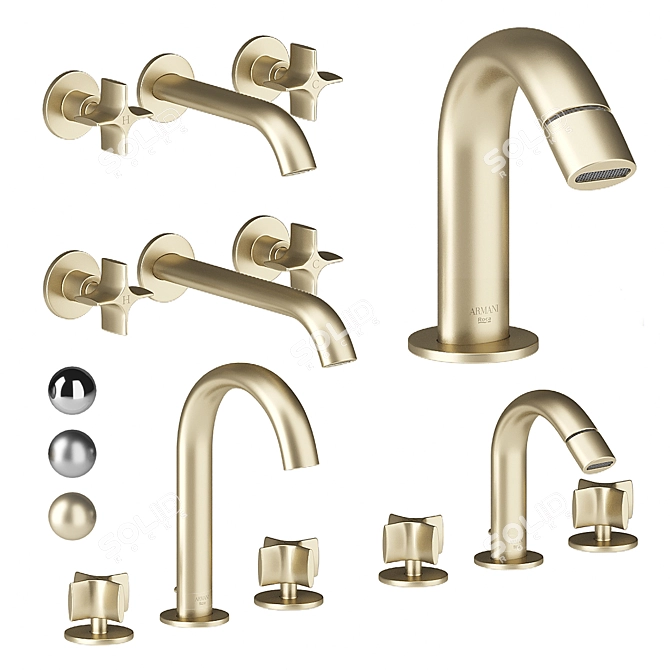 Luxury Bathroom Faucet Set: Roca Armani 3D model image 13