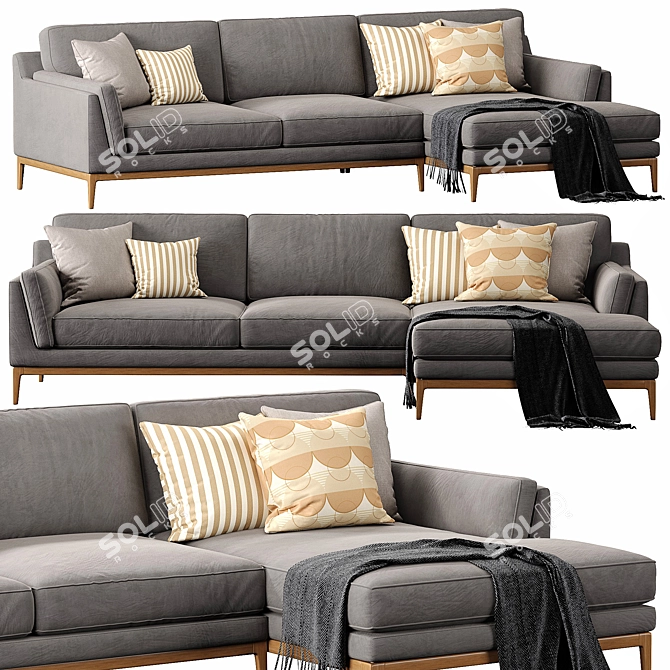  Modern Chaise Lounge 3D Model 3D model image 1