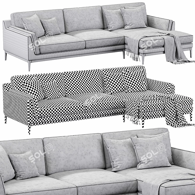  Modern Chaise Lounge 3D Model 3D model image 4