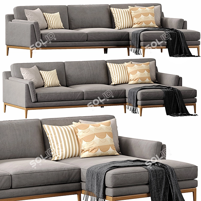  Modern Chaise Lounge 3D Model 3D model image 6