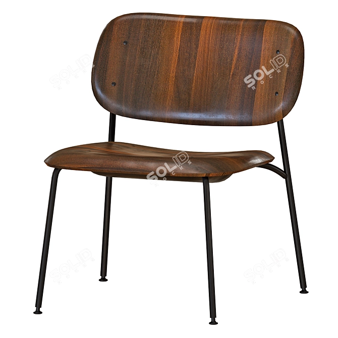 Modern Soft Edge Lounge Chair 3D model image 2