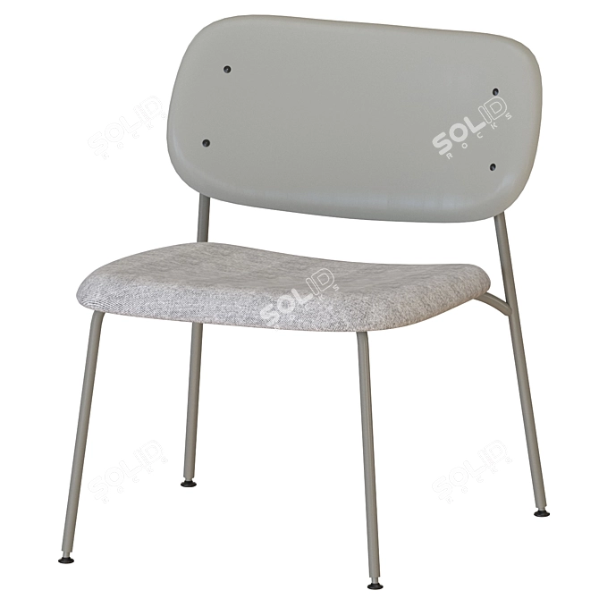 Modern Soft Edge Lounge Chair 3D model image 3
