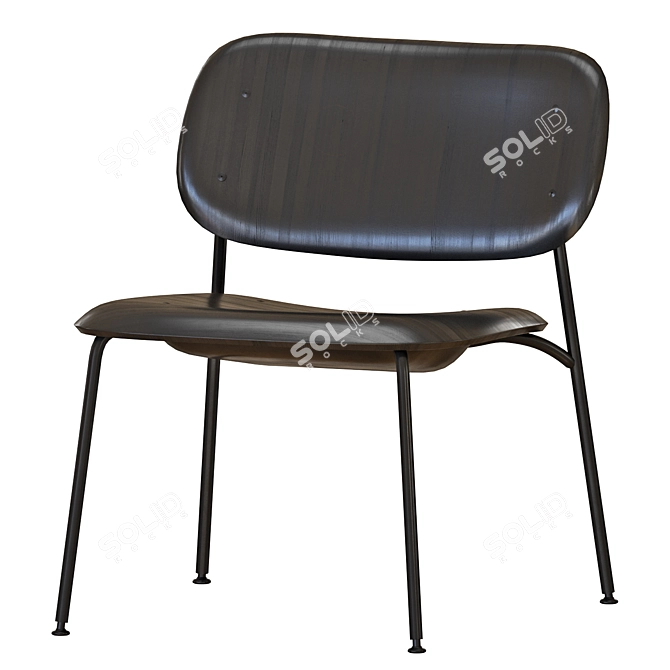 Modern Soft Edge Lounge Chair 3D model image 4