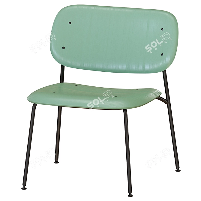 Modern Soft Edge Lounge Chair 3D model image 5