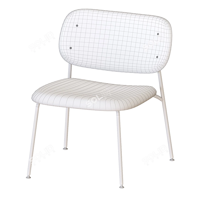 Modern Soft Edge Lounge Chair 3D model image 6