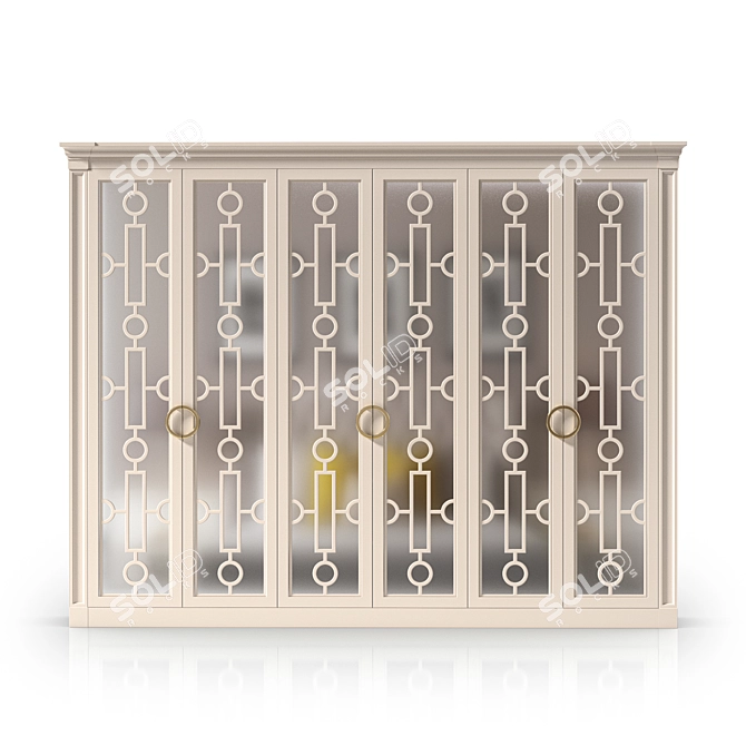 Modern Elegance Wardrobe with 6 Doors 3D model image 1