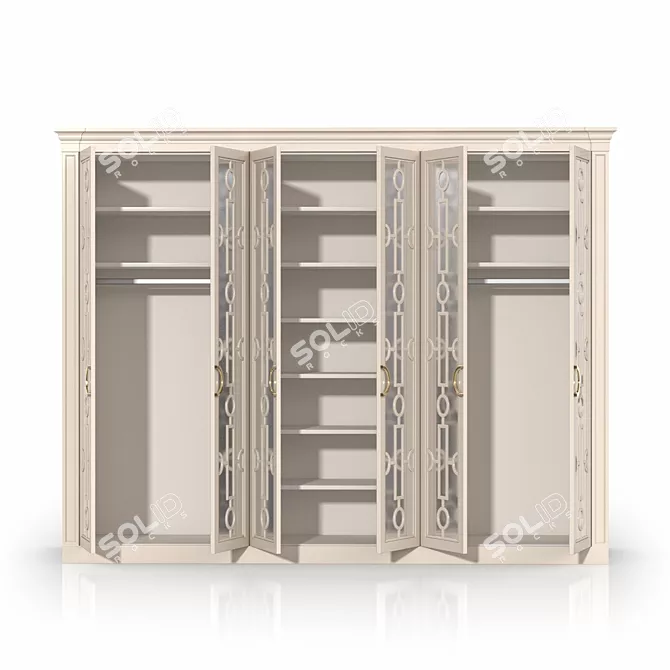 Modern Elegance Wardrobe with 6 Doors 3D model image 3