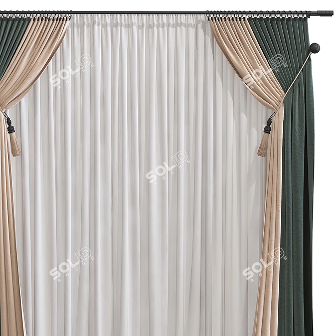 Retopologized Curtain Design 3D model image 3