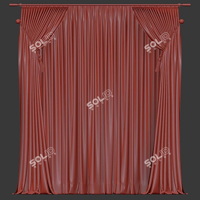 Retopologized Curtain Design 3D model image 4