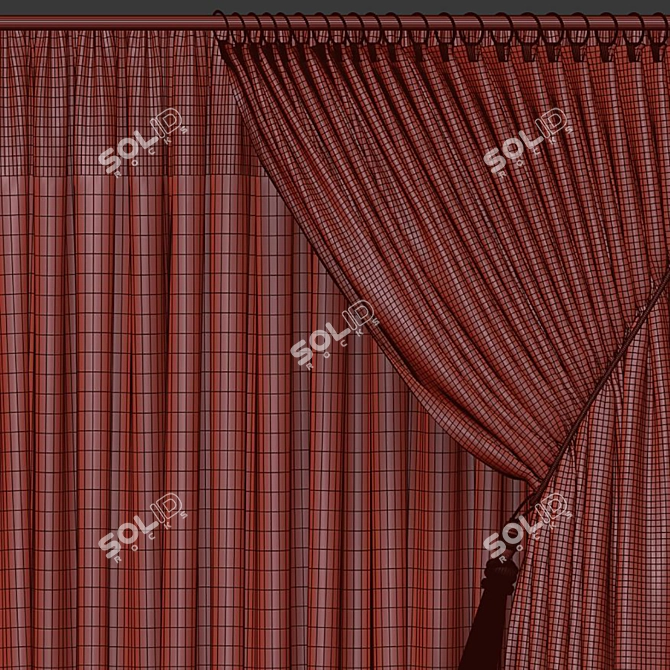 Retopologized Curtain Design 3D model image 5