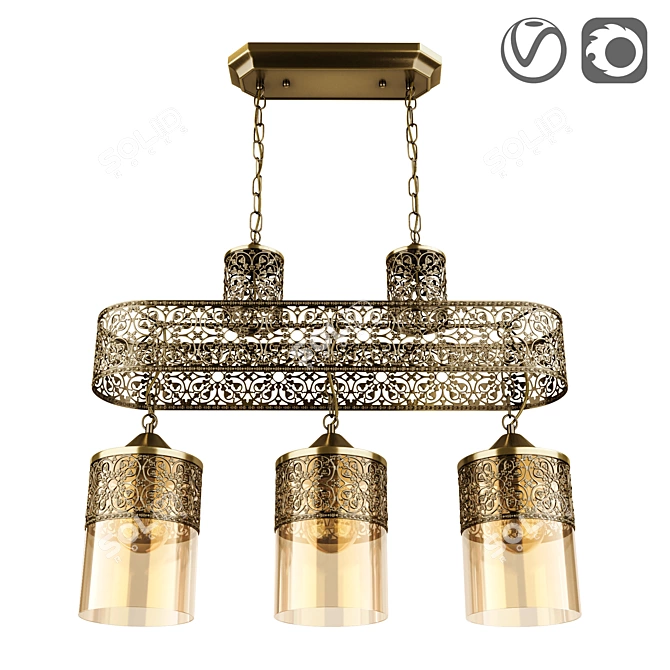 Eastern Palace Luxury Chandelier 3D model image 1