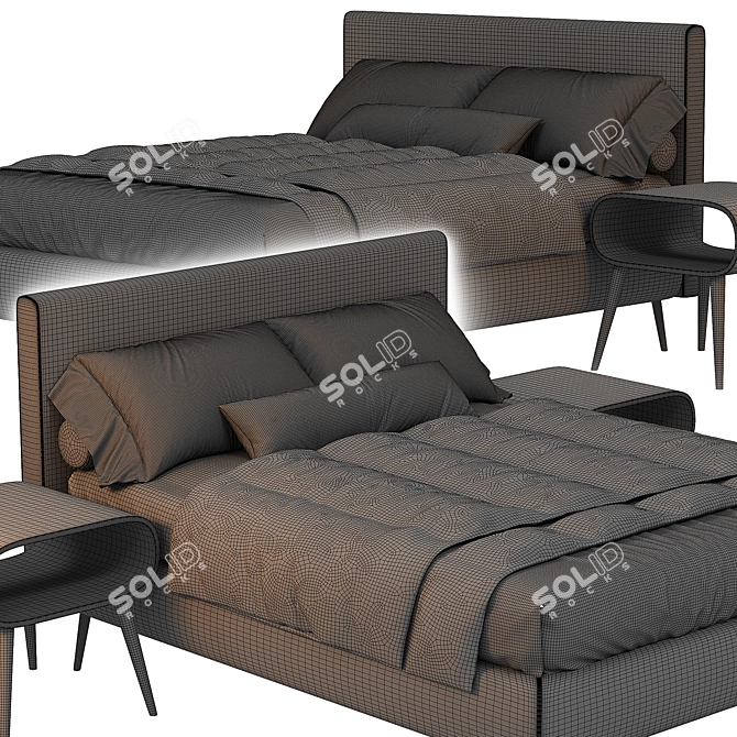 Sleek Twils Dread Bed Design 3D model image 5