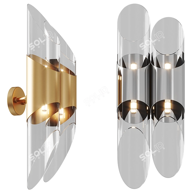 Elegant Bamboo Wall Sconce 3D model image 1