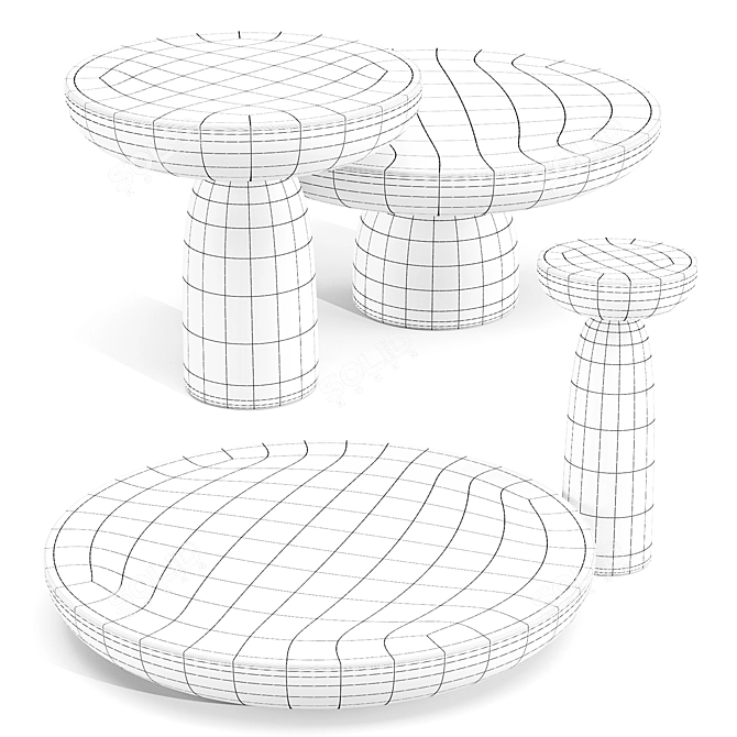 Mogg Olo Concrete Sculptural Tables 3D model image 2