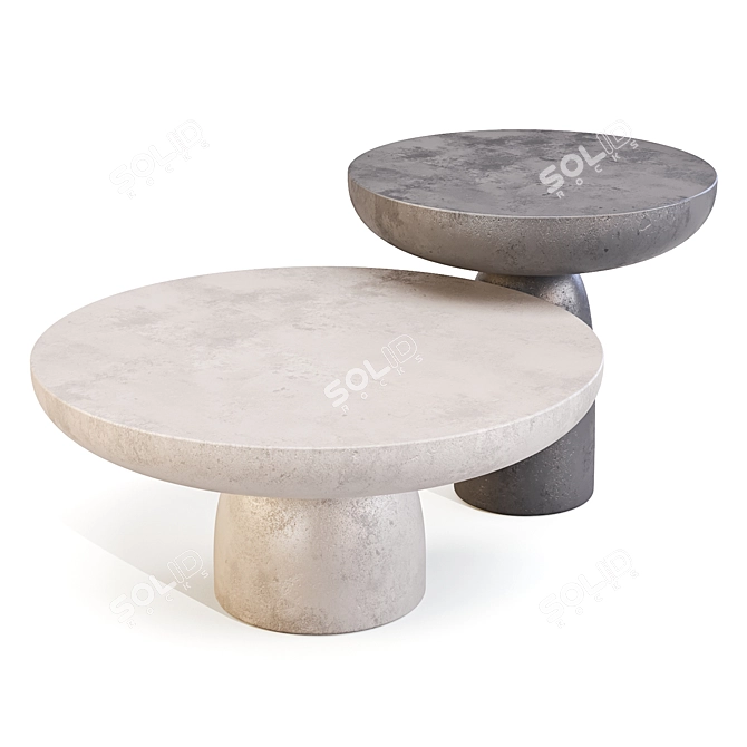 Mogg Olo Concrete Sculptural Tables 3D model image 5
