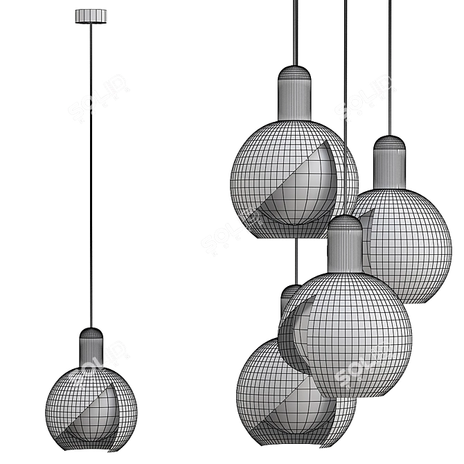 Modern Periwinkle Pendant Lamp Design 3D model image 2