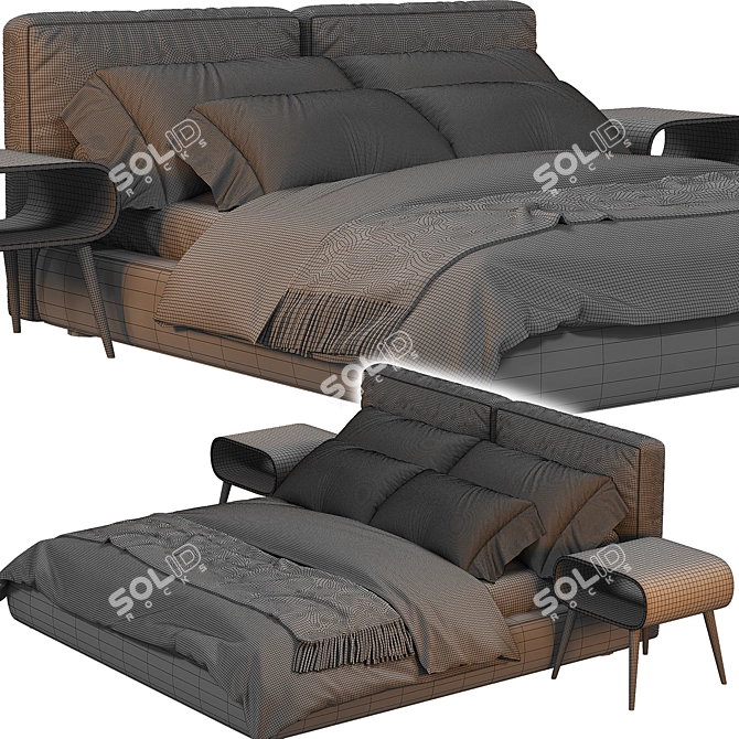 Modern Novamobili Brick Bed 3D model image 4