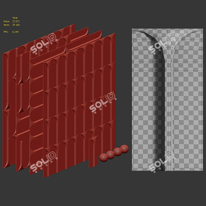 Colosseum-Inspired Acoustic Wall Panel 3D model image 7