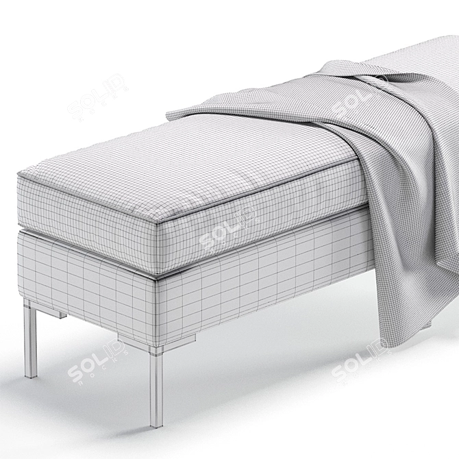 Modern Gray Kona Bench Furniture 3D model image 4