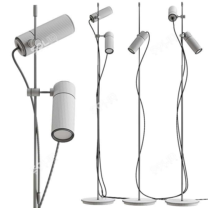 Focus Line Double Floor Lamp 3D model image 2
