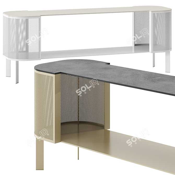 Modern Solanas Sideboard in 3 Colors 3D model image 1