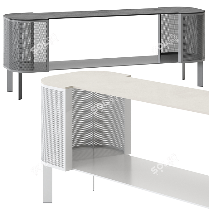 Modern Solanas Sideboard in 3 Colors 3D model image 2