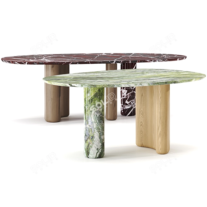 Natural Design Table Set, Customizable 3D model image 4