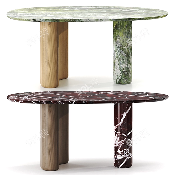 Natural Design Table Set, Customizable 3D model image 5